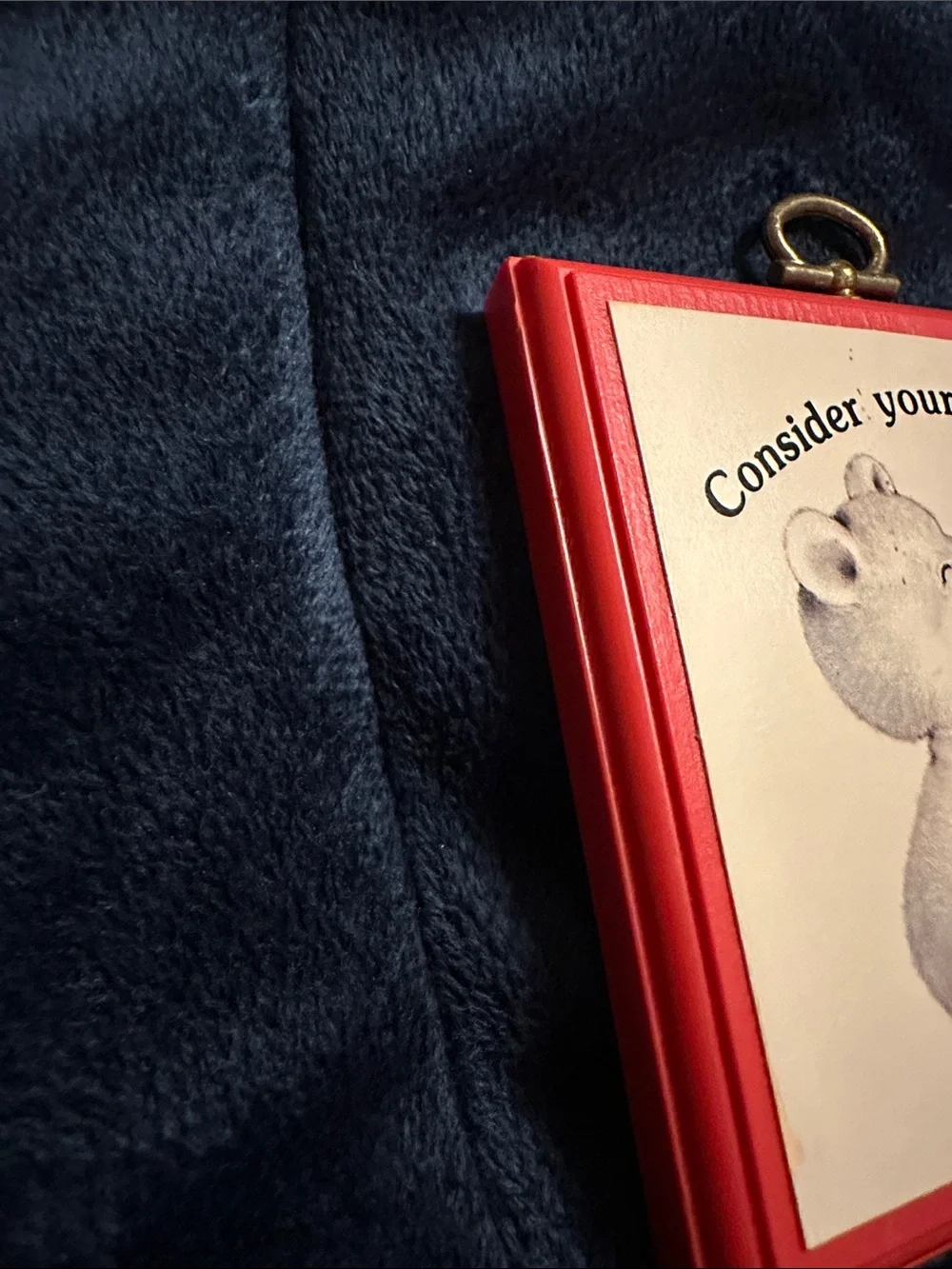 VINTAGE 1984 Hallmark Red  'Consider yourself hugged' Bear Plaque